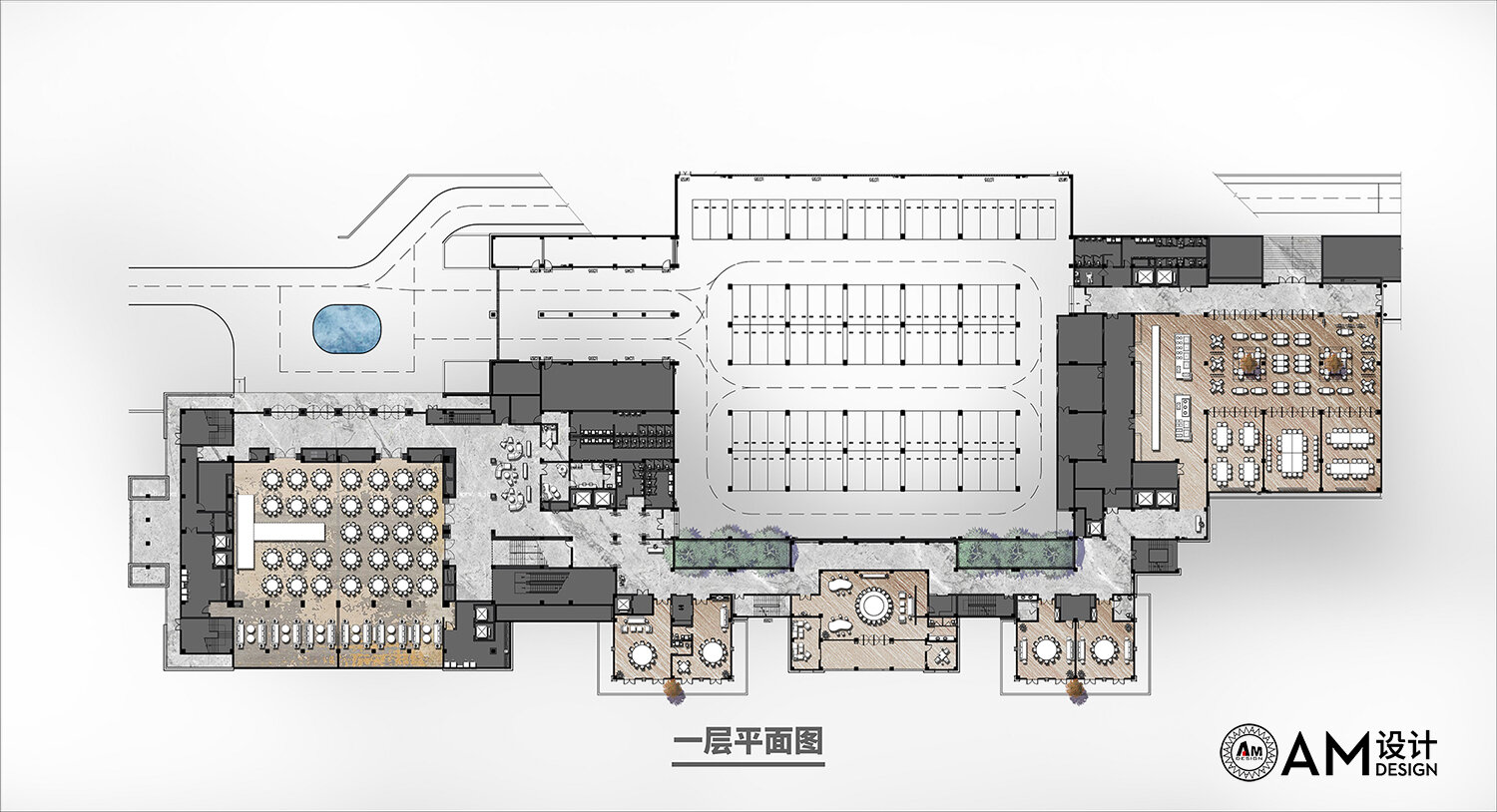 AM设计 | 汉中南湖度假酒店设计一层平面图