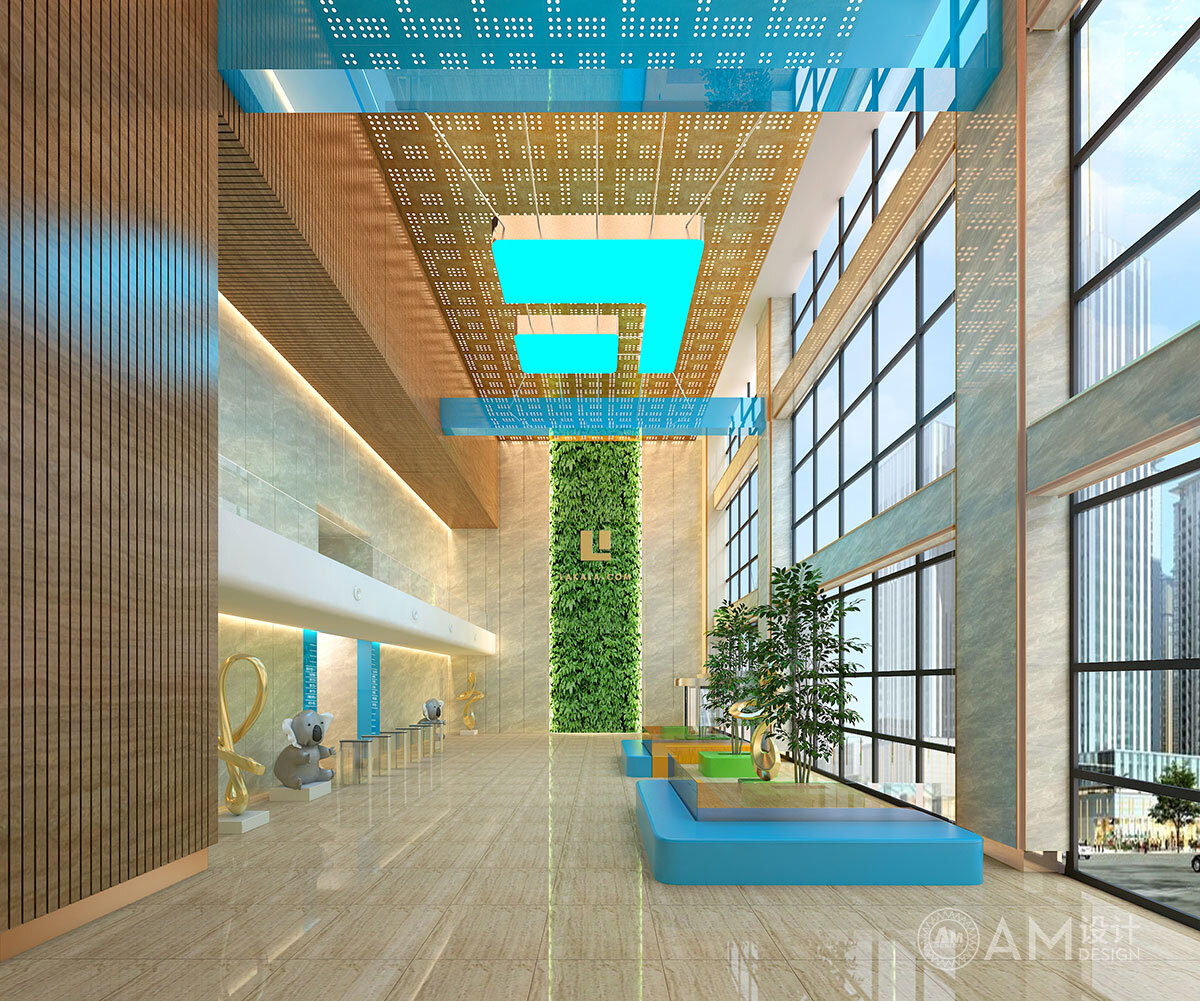 AM设计 | 拉卡拉控股集团办公楼大堂设计