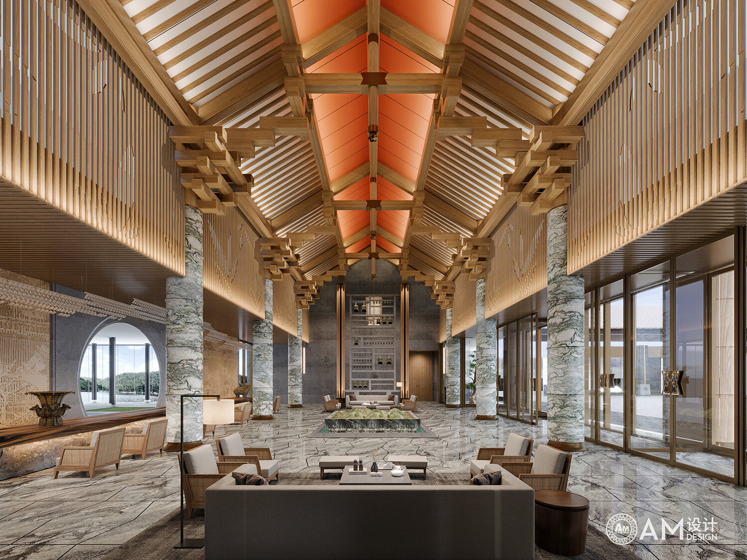 AM设计 | 陕西汉中南湖度假酒店大厅设计