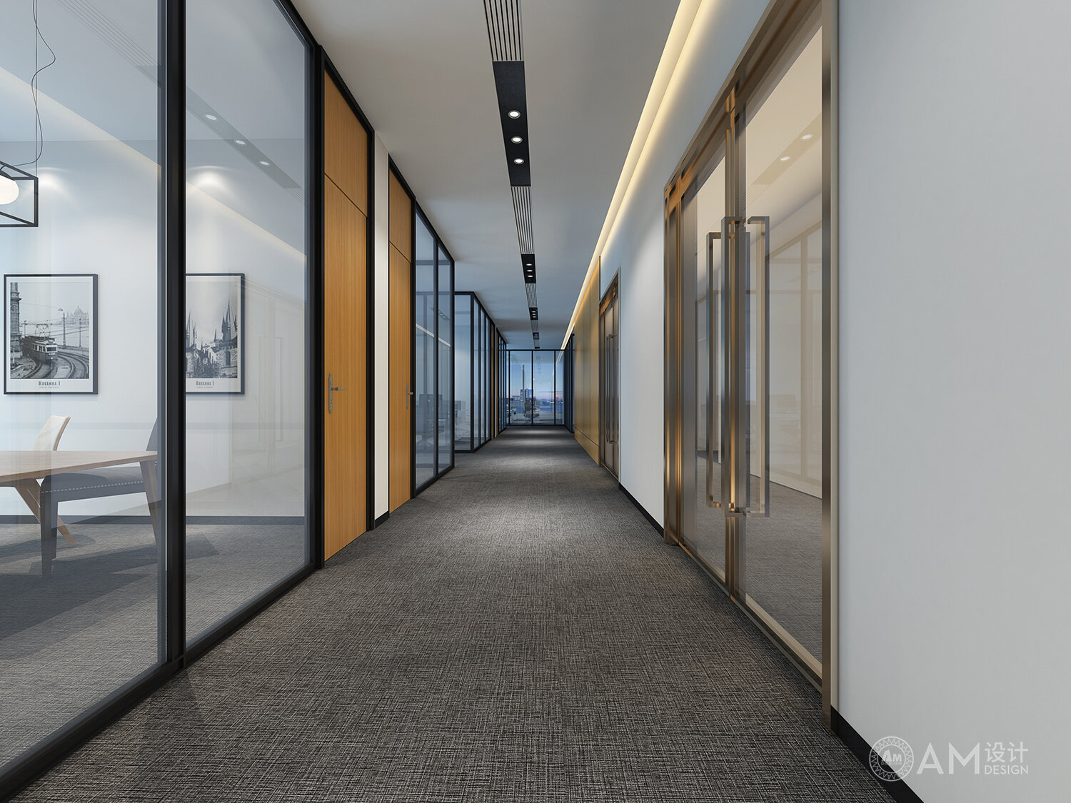 AM设计 | 英皇集团总部办公楼走廊过道设计