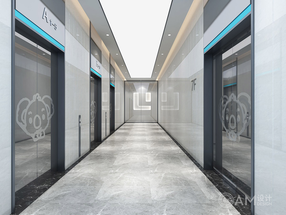 AM设计 | 北京拉卡拉控股集团办公室电梯厅设计